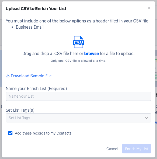 How to Upload CSV to Enrich Your Email List