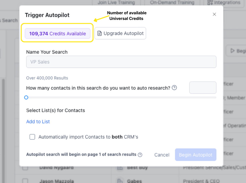 Trigger Autopilot launch window